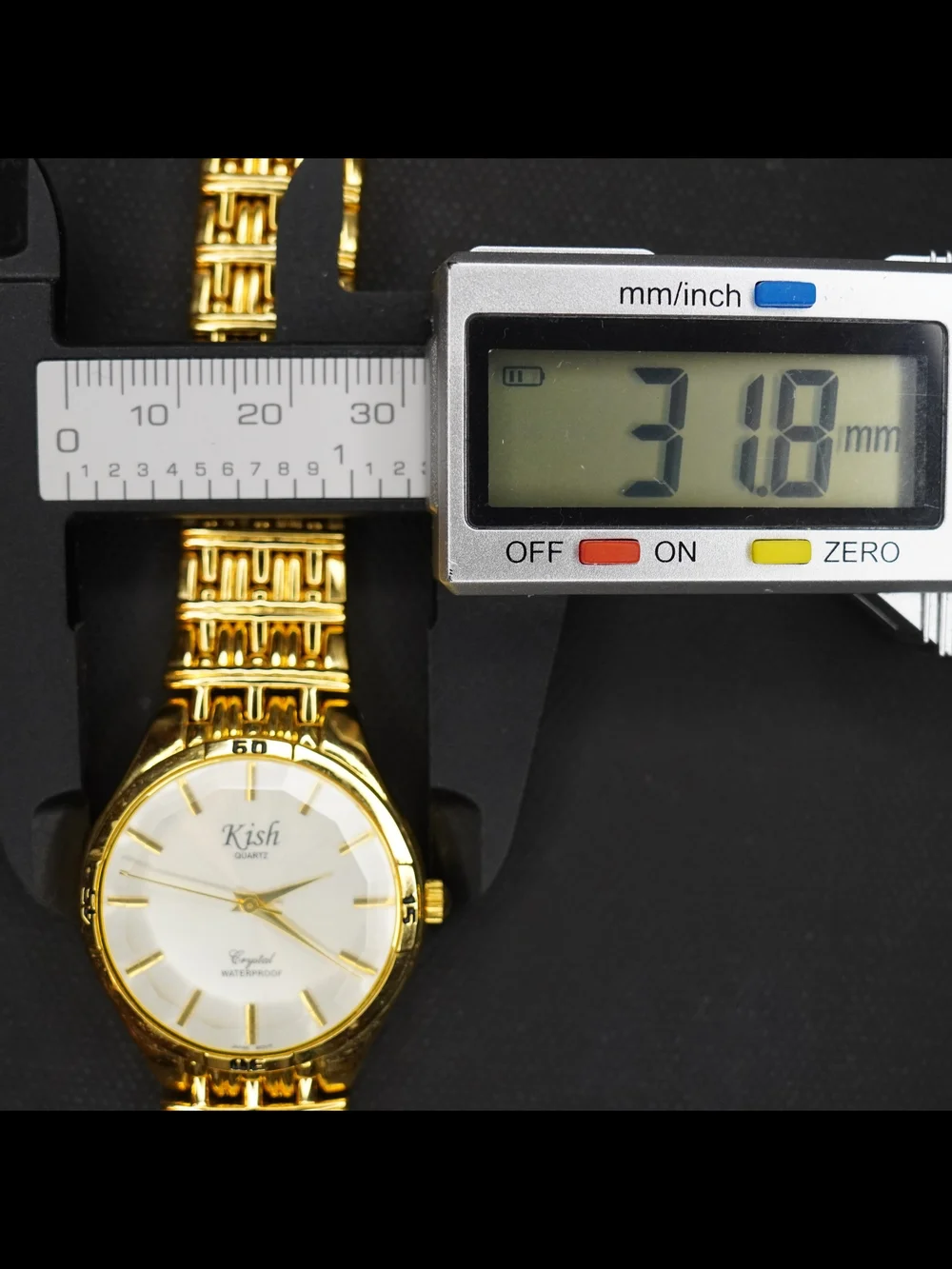 Kish KHT809 Quartz Gold-Tone Silver Dial Analog Wristwatch Japan Mov't